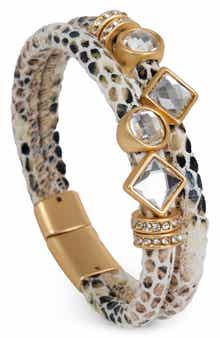 SAACHI Crystal Faux Leather Bracelet