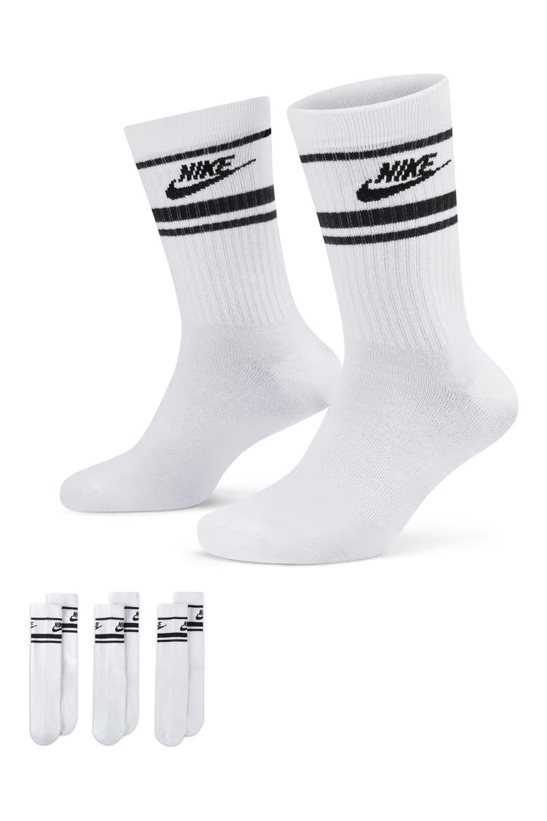 3-Pack Dri-FIT Everyday Essentials Crew Socks, Main, color, 103 WHITE/BLACK