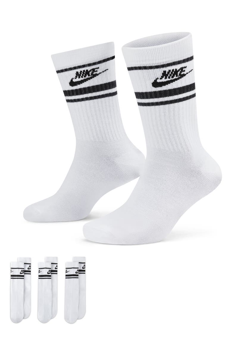 Nike 3-Pack Dri-FIT Everyday Essentials Crew Socks, Main, color, White/ Black/ Black