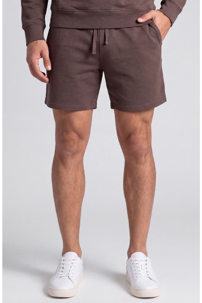 Stonewashed French Terry Shorts, Main, color, JAVA