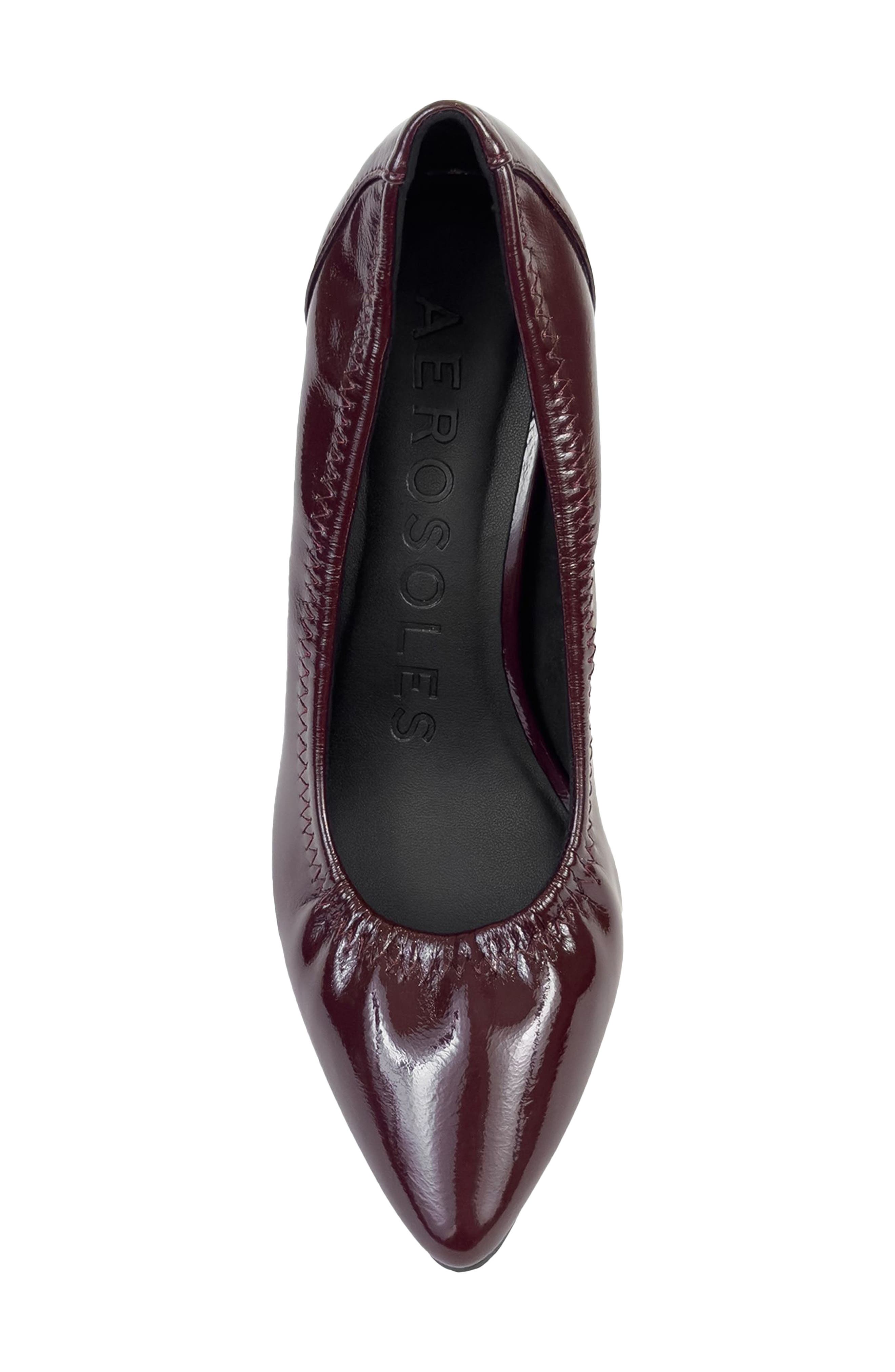 Aerosoles Elisea Pointed Toe Stretch Pump, Alternate, color, Merlot Crinkle Patent