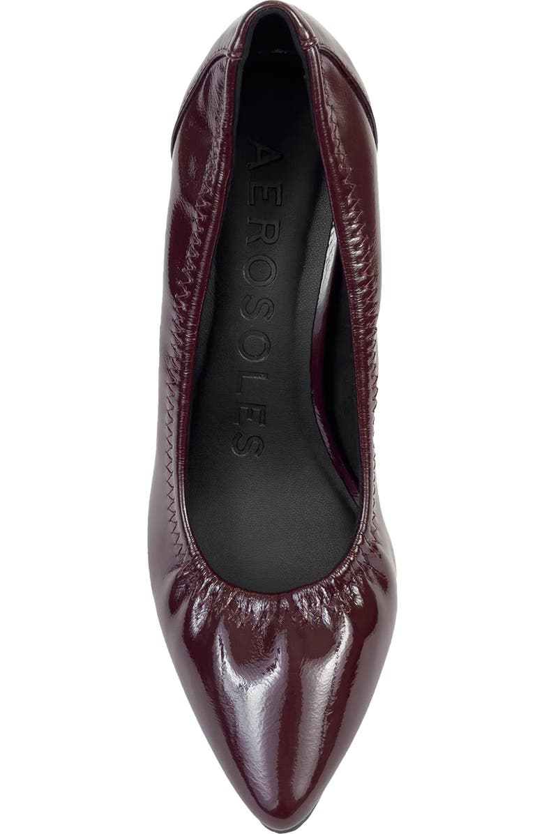 Aerosoles Elisea Pointed Toe Stretch Pump, Alternate, color, Merlot Crinkle Patent
