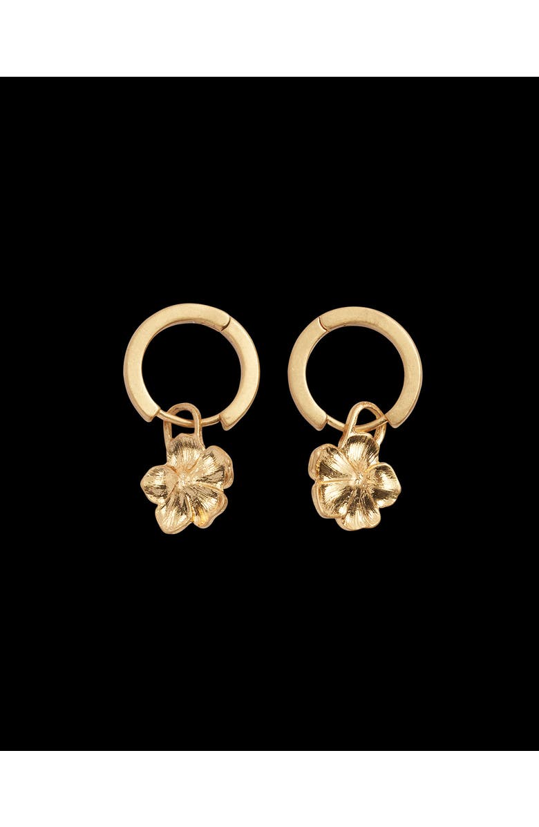 Fable England Flower Huggie Earrings, Alternate, color, Blue & Gold