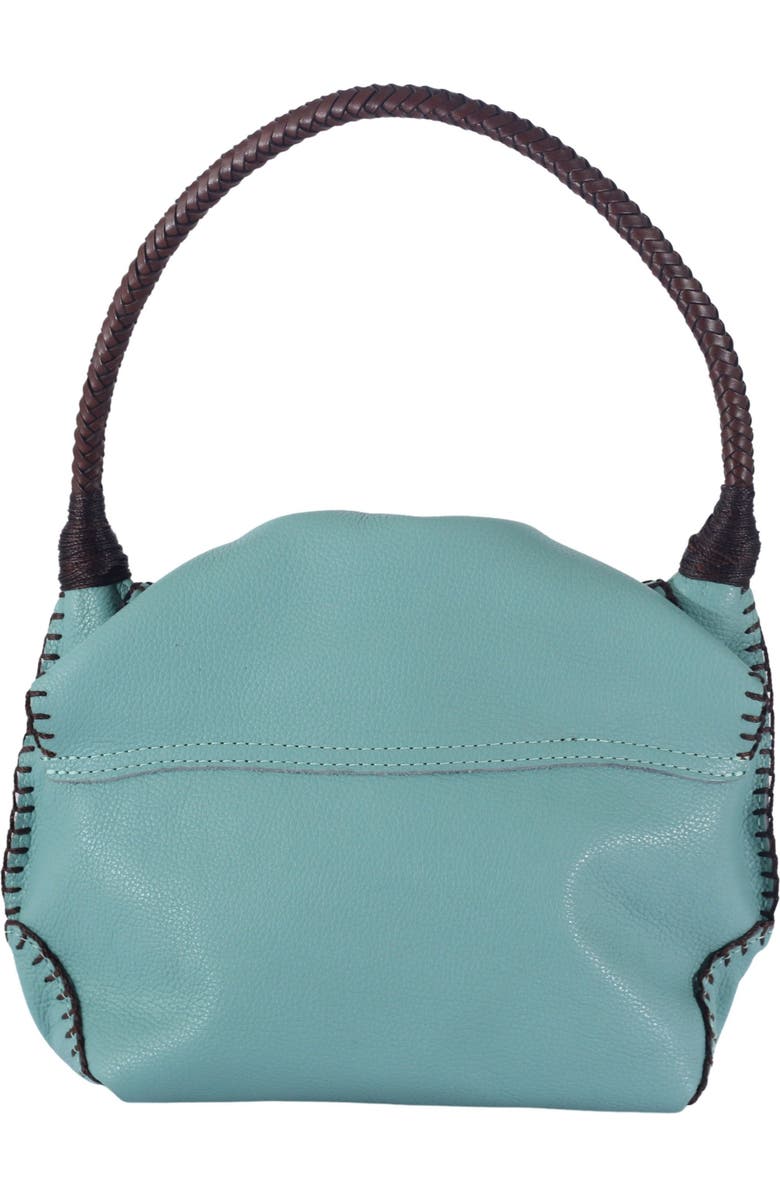 Carlos Falchi Shoulder Butterfly Top Grain Leather Bag, Alternate, color, Caribbean Teal