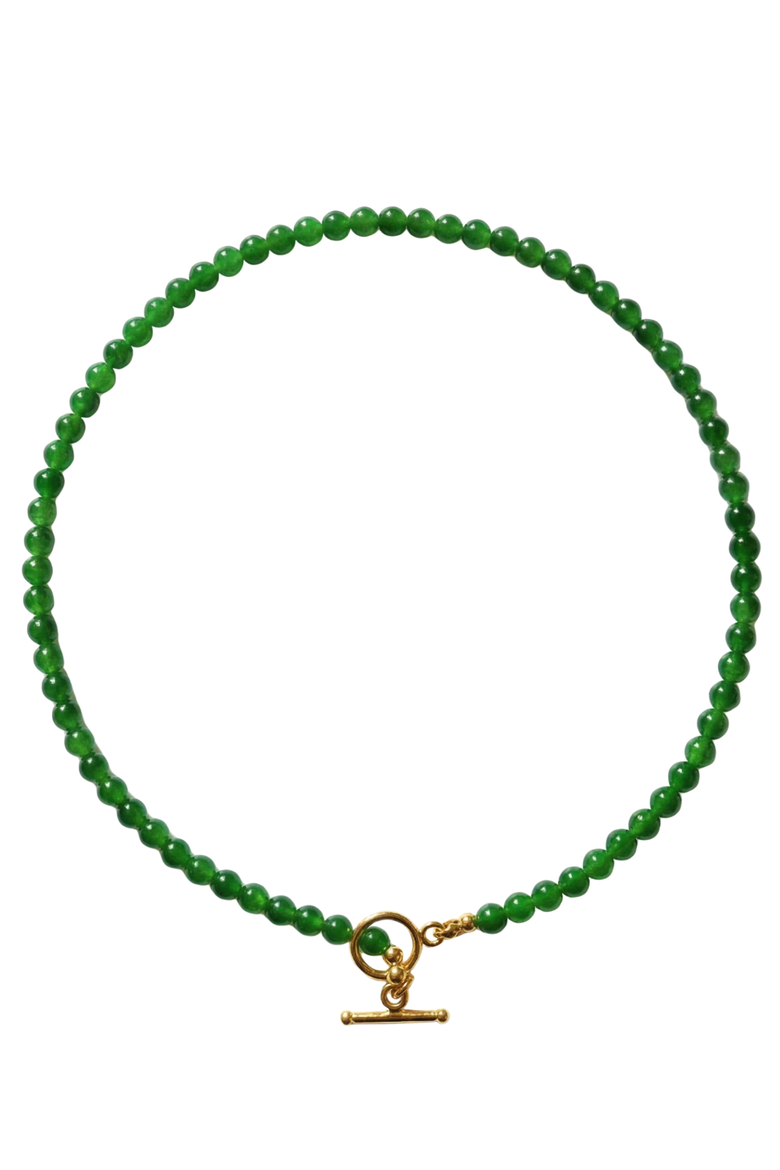 Forest Green chalcedony beaded necklace, Main, color, Green