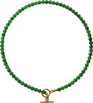 seree Forest Green chalcedony beaded necklace