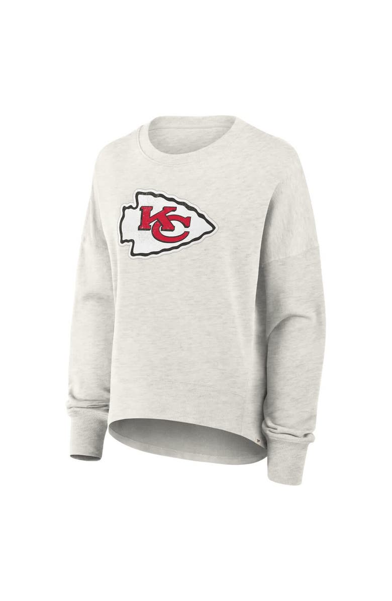 FANATICS Women's Fanatics Heather Gray Kansas City Chiefs Oversized Hometown Pullover Sweatshirt, Alternate, color, Heather Gray