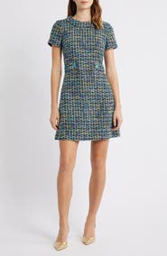 Eliza J Metallic Tweed Dress