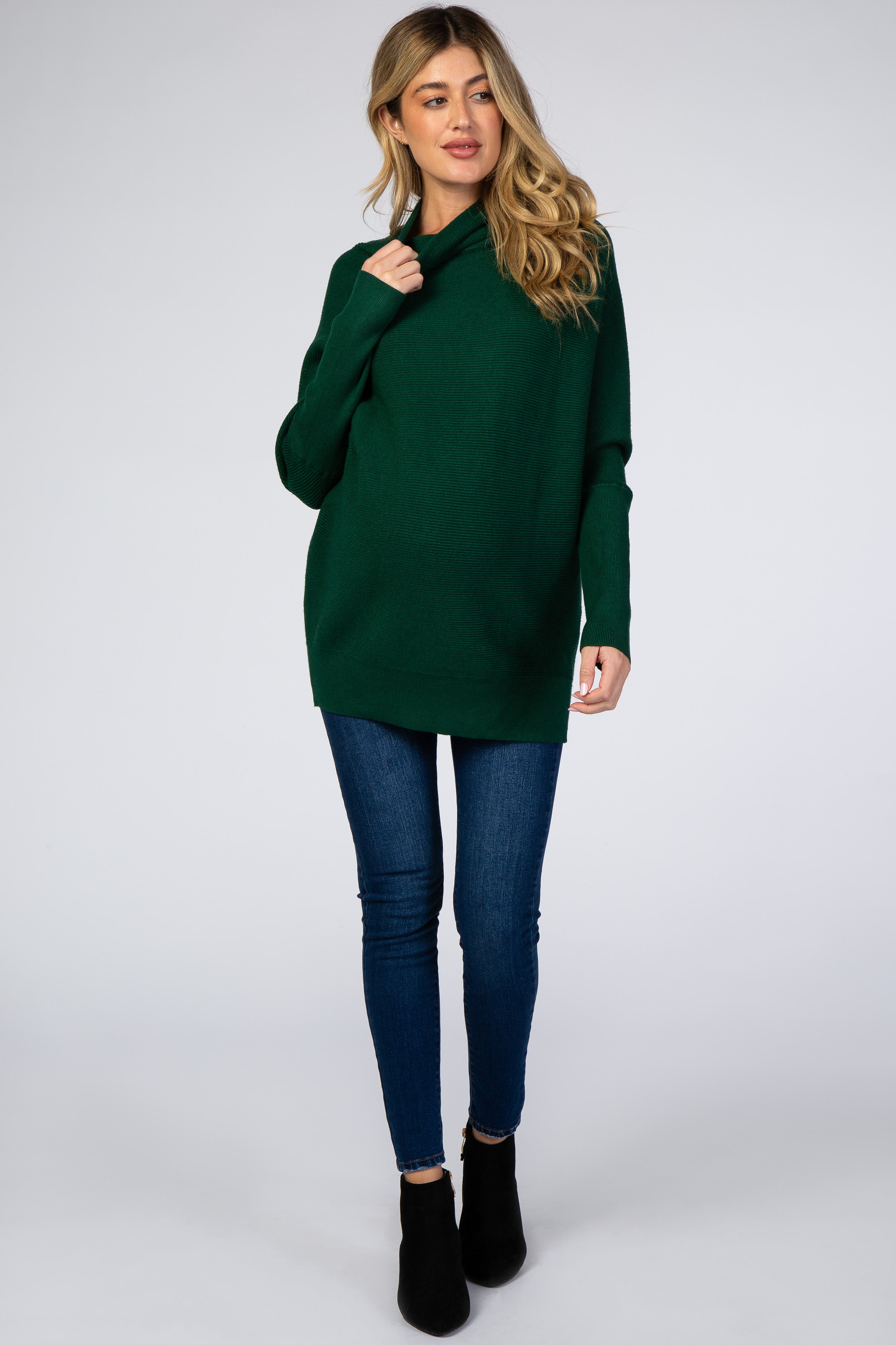 Funnel Neck Dolman Sleeve Sweater - image 2