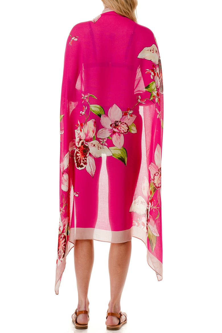 Floral Print Sarong, Alternate, color, PINK