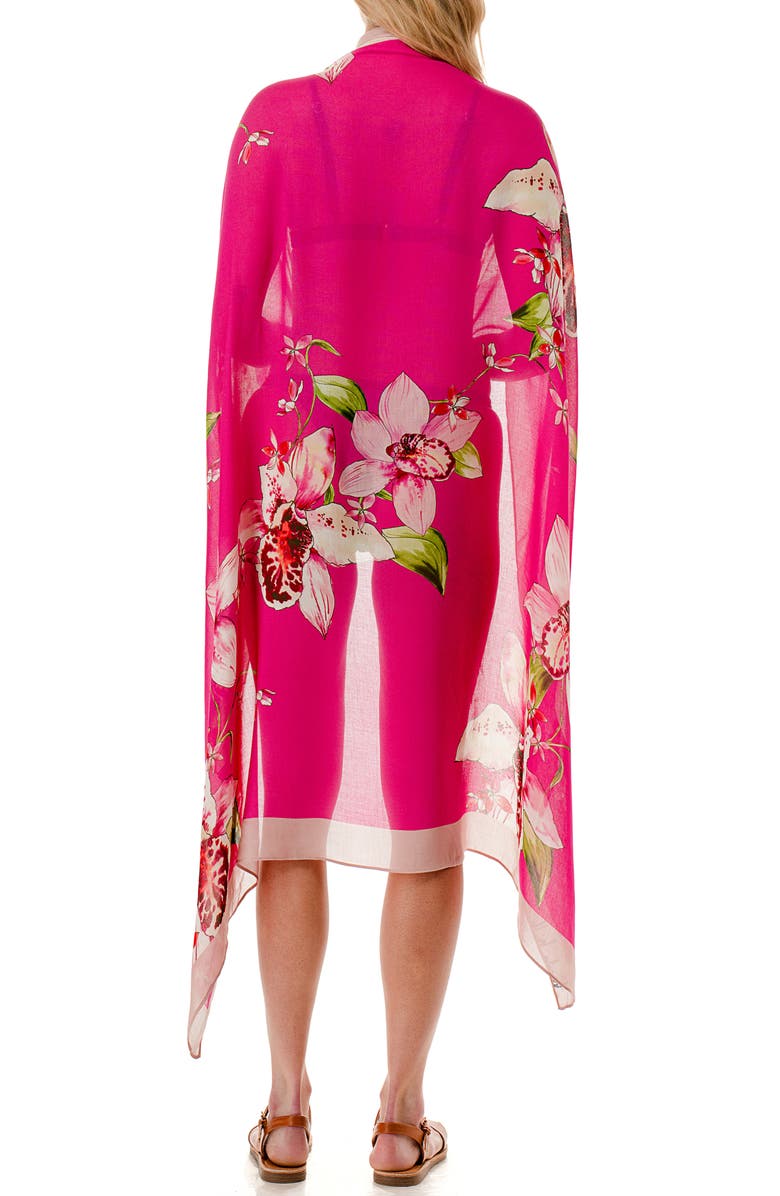 Nicole Miller Floral Print Sarong, Alternate, color, Pink