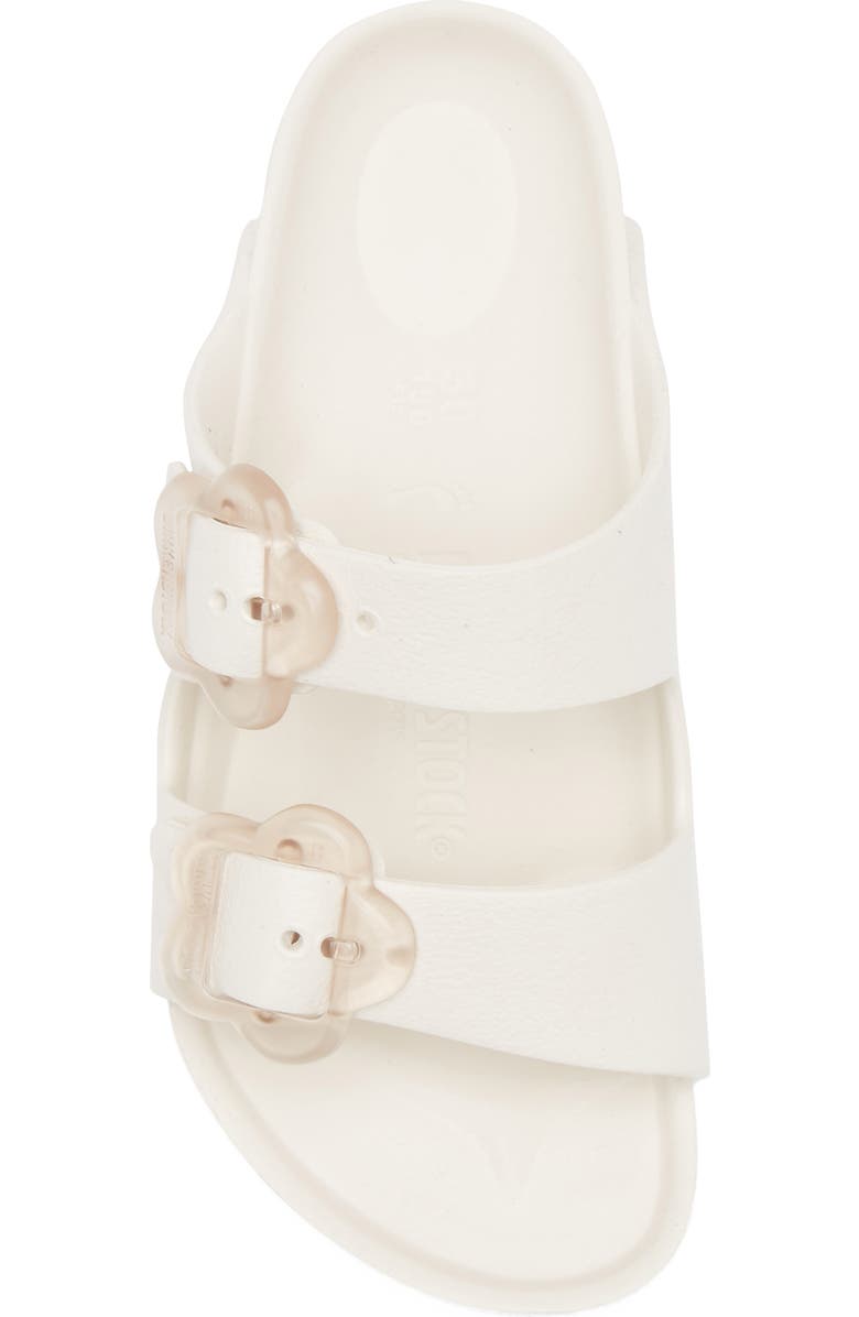 Birkenstock Kids' Arizona Flower Buckle Slide Sandal, Alternate, color, Eggshell