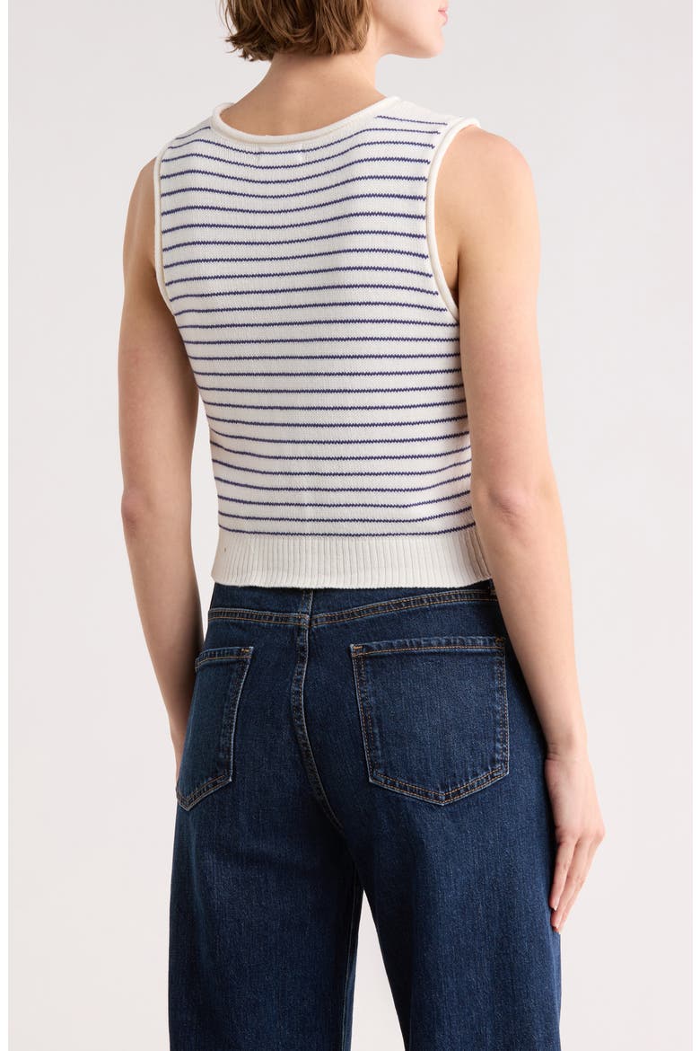 Stripe Button Front Sweater Vest, Alternate, color, BLUE