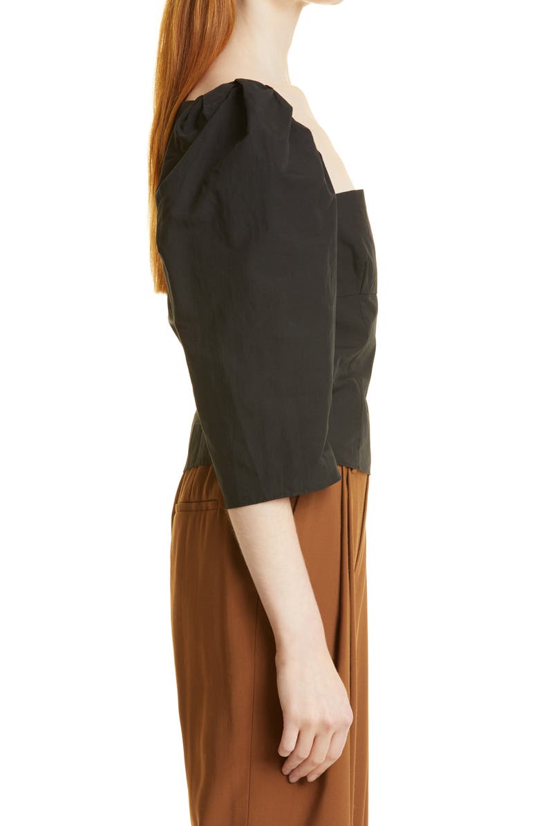 Vince Square Neck Puff Sleeve Cotton Blouse, Alternate, color,