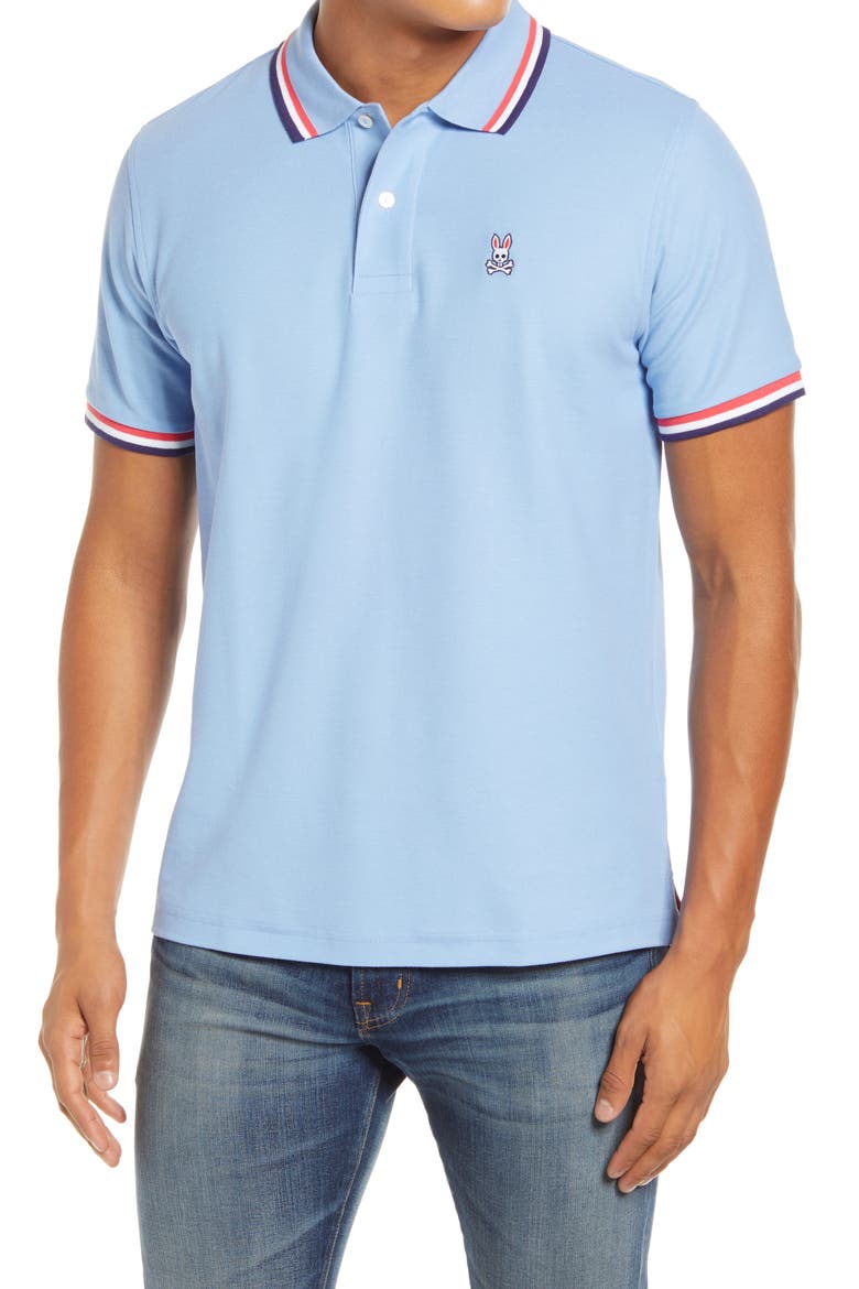 Bower Tipped Short Sleeve Polo, Main, color, 442 BELAIR