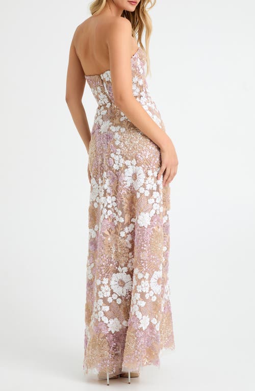 Helsi Lindsey Sequin Strapless Dress In Neutral