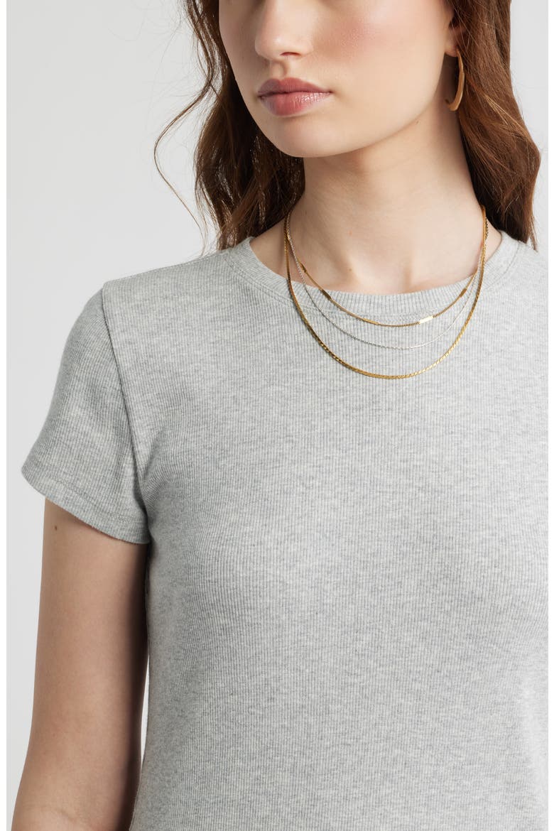 Tuckable Rib Baby Tee, Alternate, color, GREY HEATHER