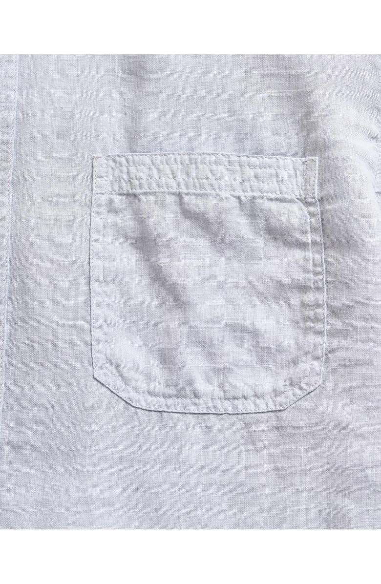 Billy Reid Tuscumbia Short Sleeve Linen Button-Down Shirt, Alternate, color, Grey Mist