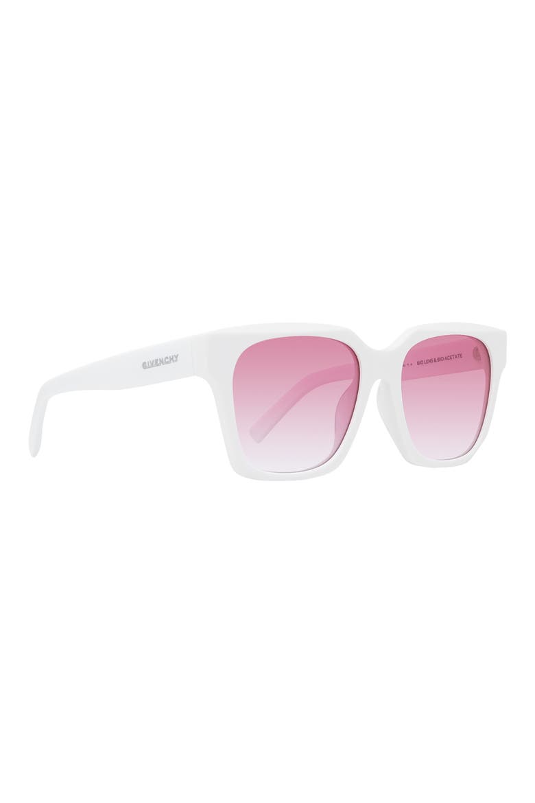 56mm Day Square Sunglasses, Alternate, color, White/Violet