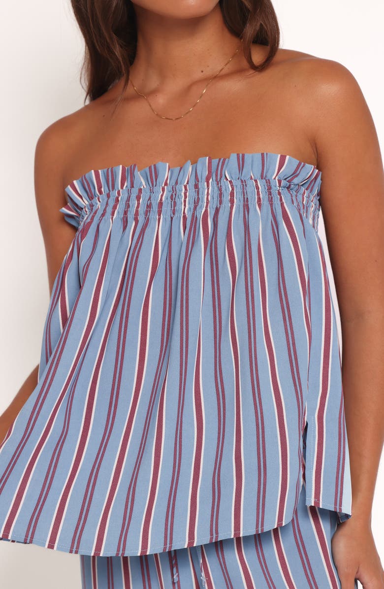 Petal & Pup Zemira Stripe Strapless Top, Alternate, color, Blue Stripe