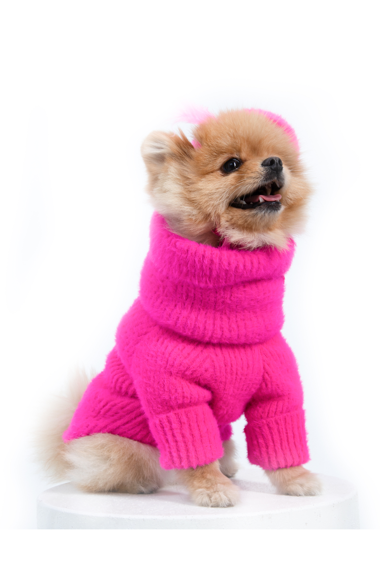 Moshiqa Paris Dog Sweater & Hat, Alternate, color, Pink