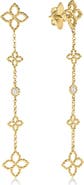 Roberto Coin Principessa Diamond Flower Station Drop Earrings
