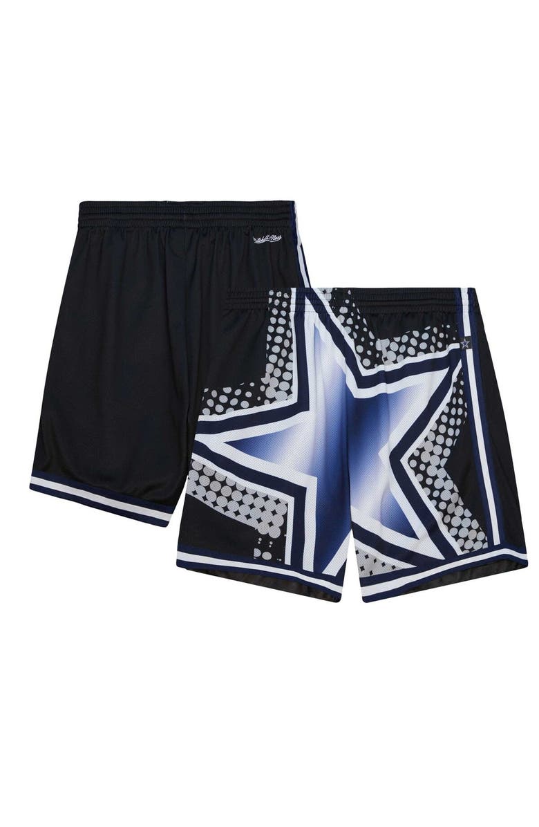 Mitchell & Ness Men's Mitchell & Ness  Black Dallas Cowboys Big Face 7.0 Fashion Shorts, Alternate, color, 
