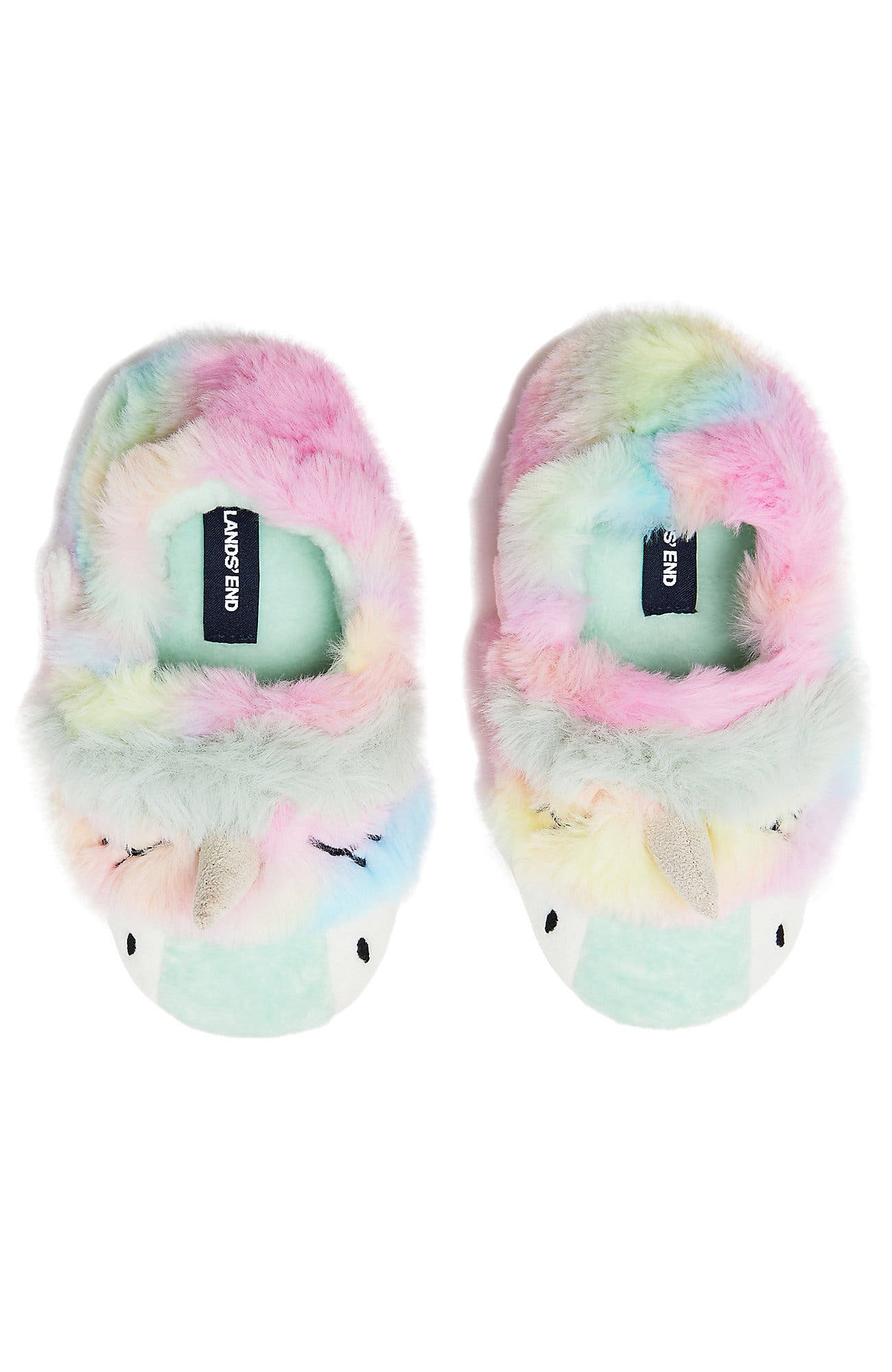 Toddlers Cute Furry Animal Slippers, Alternate, color, Tie Dye Unicorn