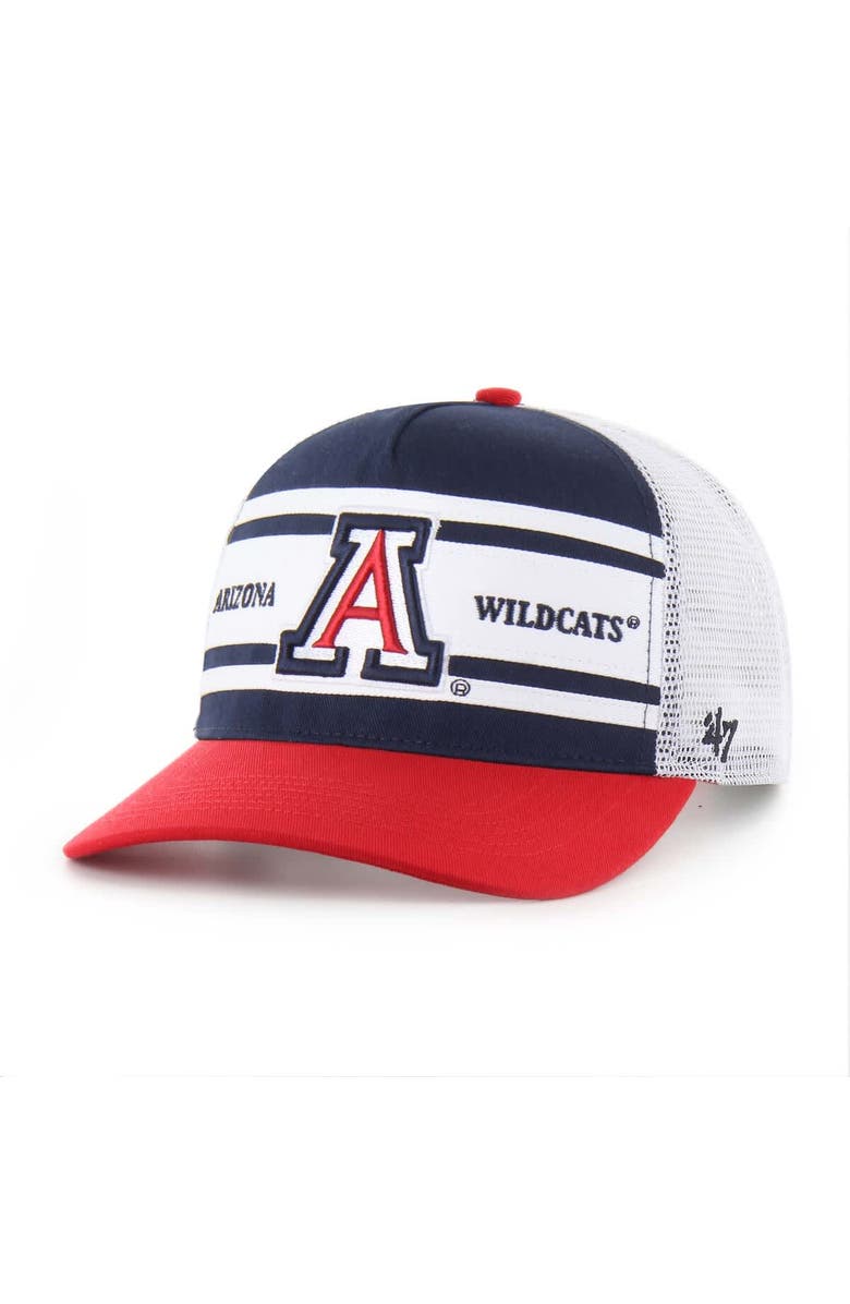 '47 Youth '47 Navy/Red Arizona Wildcats Super Stripe Hitch Adjustable Trucker Hat, Main, color, Navy