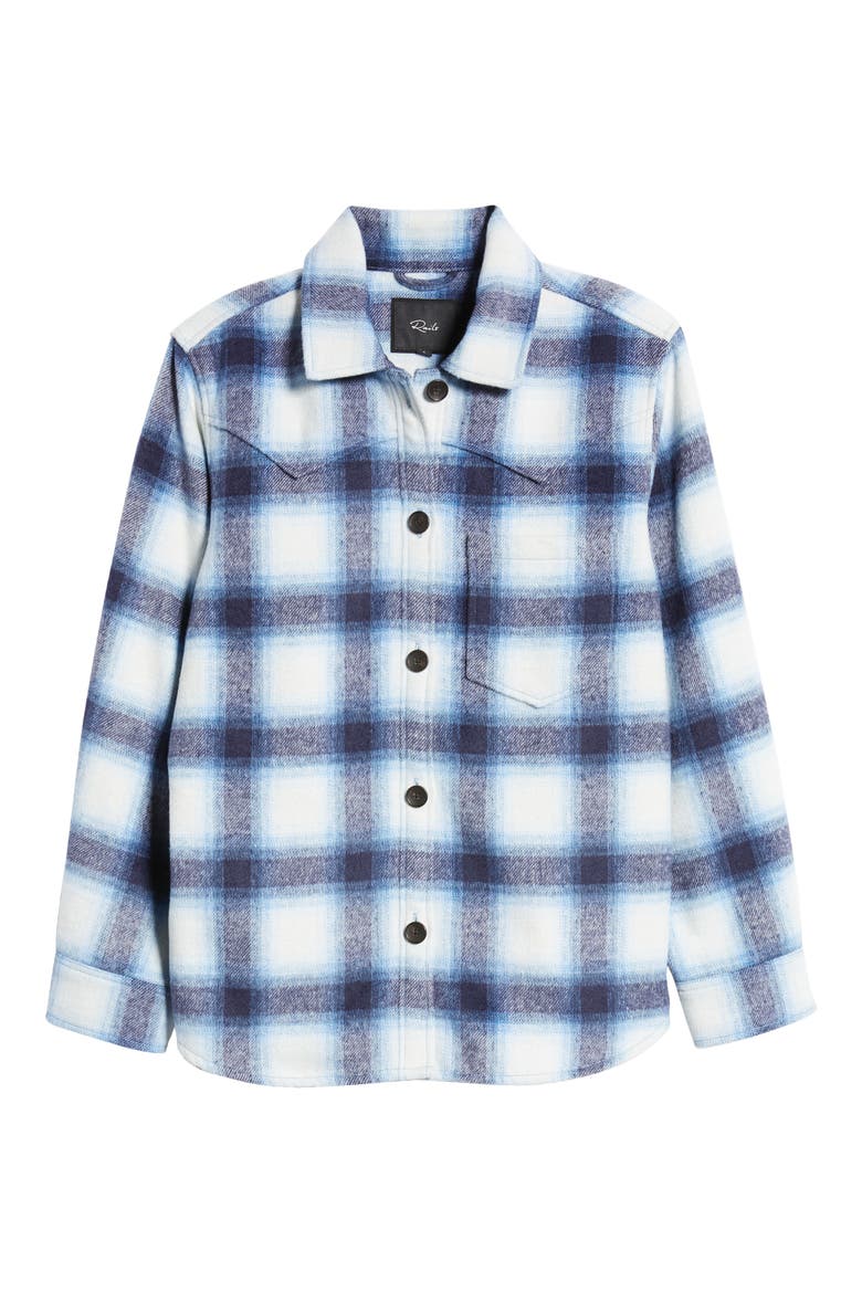 Tripp Plaid Flannel Shirt Jacket, Alternate, color, AZURE SAPPHIRE