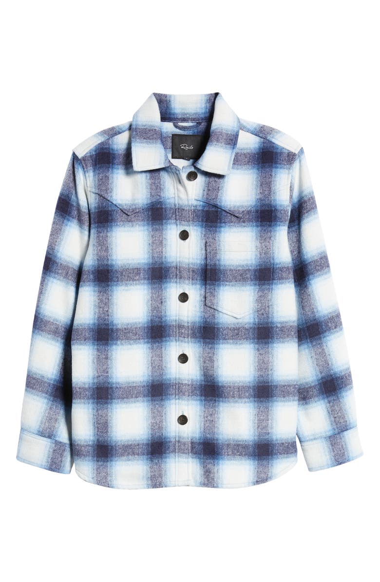 Rails Tripp Plaid Flannel Shirt Jacket, Alternate, color, Azure Sapphire