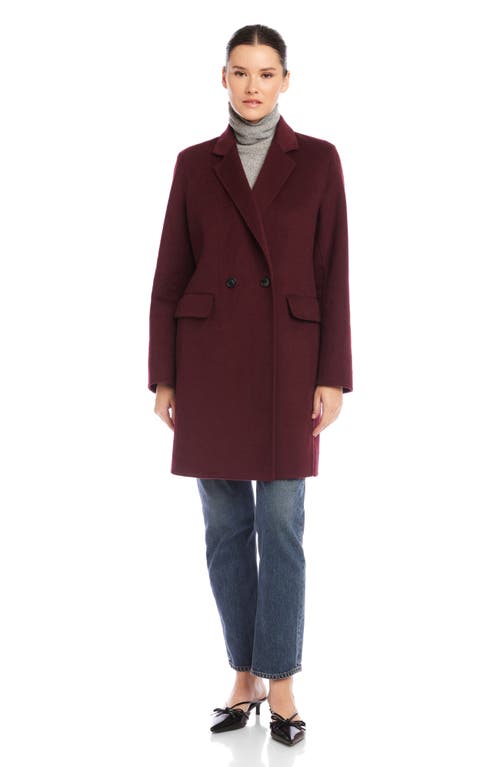 Fifteen Twenty Row Brushed Wool Blend Coat In Burgundy