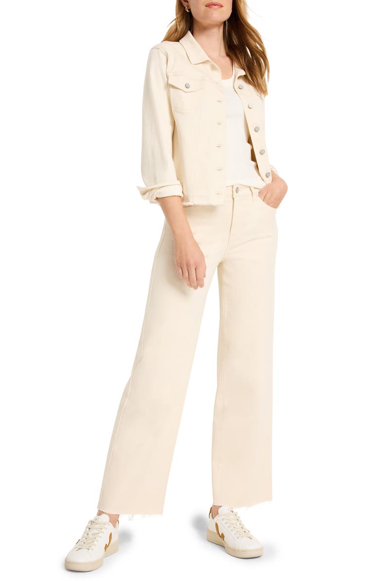 NIC+ZOE Essential Fray Hem Denim Jacket, Alternate, color, Canvas