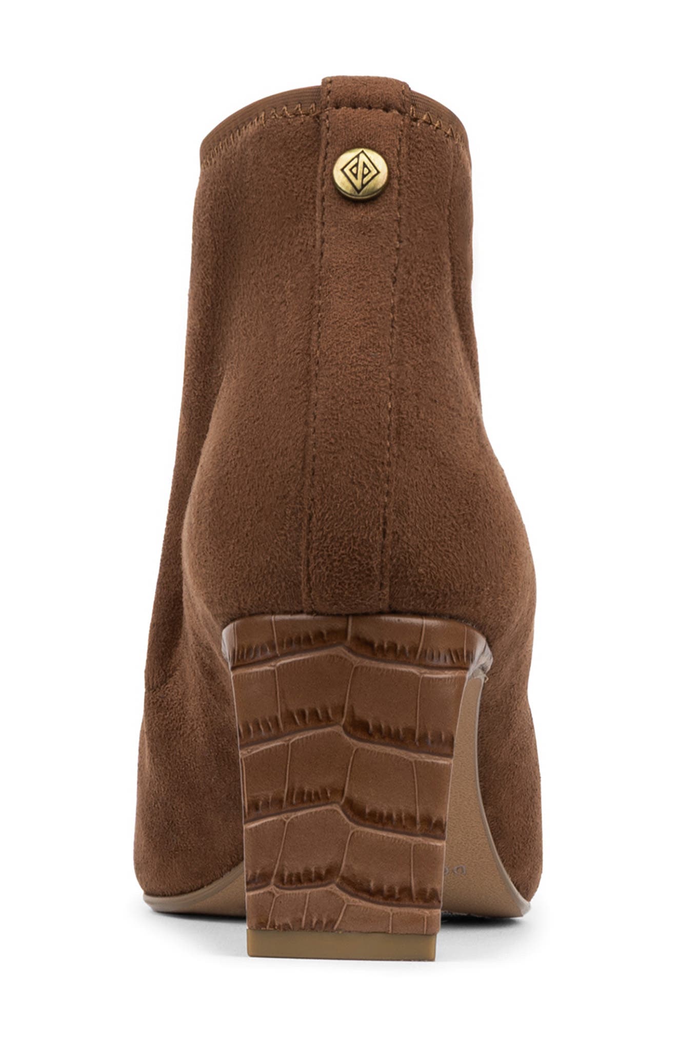 Birdee Croc Embossed Trim Bootie, Alternate, color, SADDLE