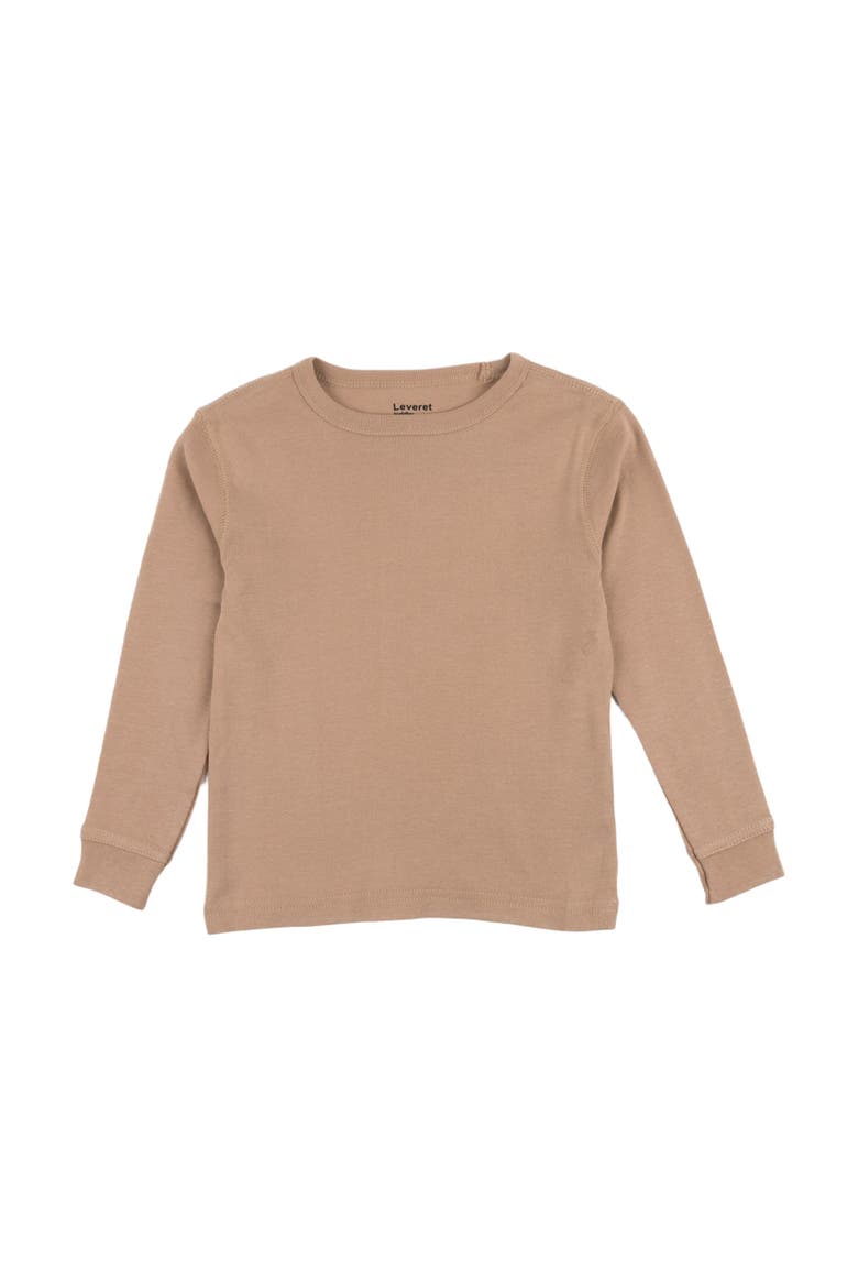 Kids Long Sleeve T-Shirt, 100% Cotton, Solid Colors, Main, color, BEIGE