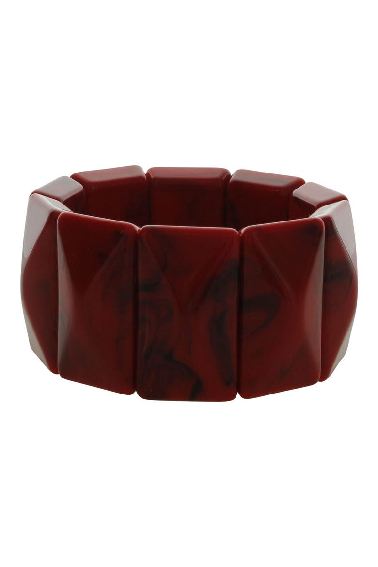 Cammie Resin Stretch Bracelet, Alternate, color, RED / BLACK