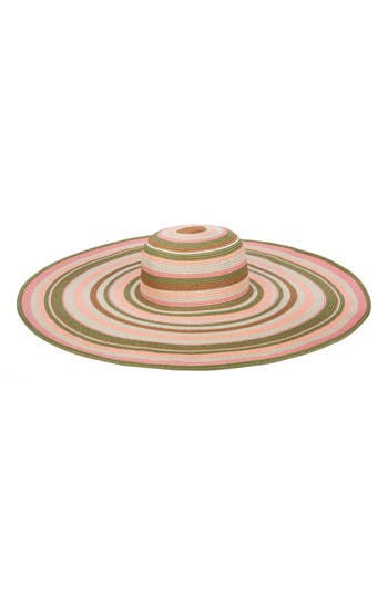 San Diego Hat Day Off Striped Upf 50+ Floppy Sun Hat In Pink