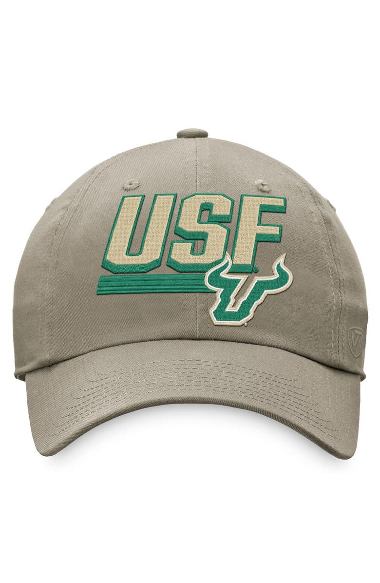 TOP OF THE WORLD Men's Top of the World Khaki South Florida Bulls Slice Adjustable Hat, Alternate, color, 