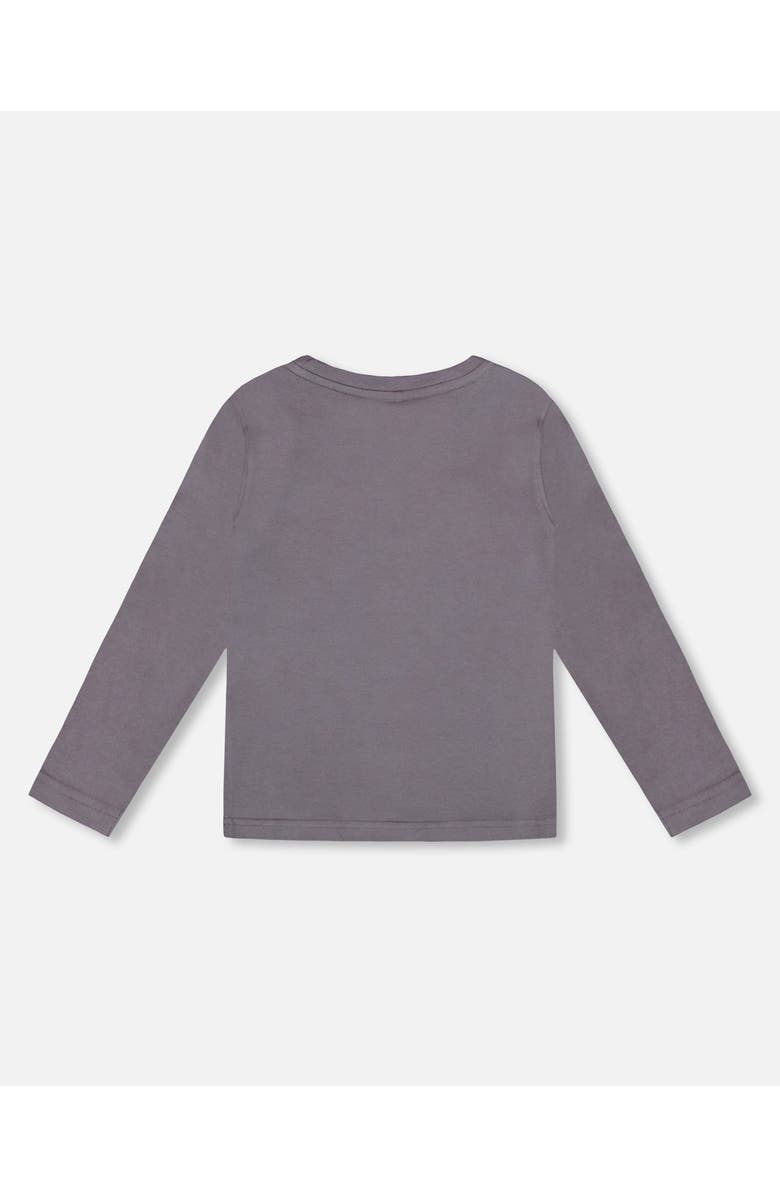 Deux par Deux Long Sleeve Organic Cotton Jersey Tee, Alternate, color, Dark Gray
