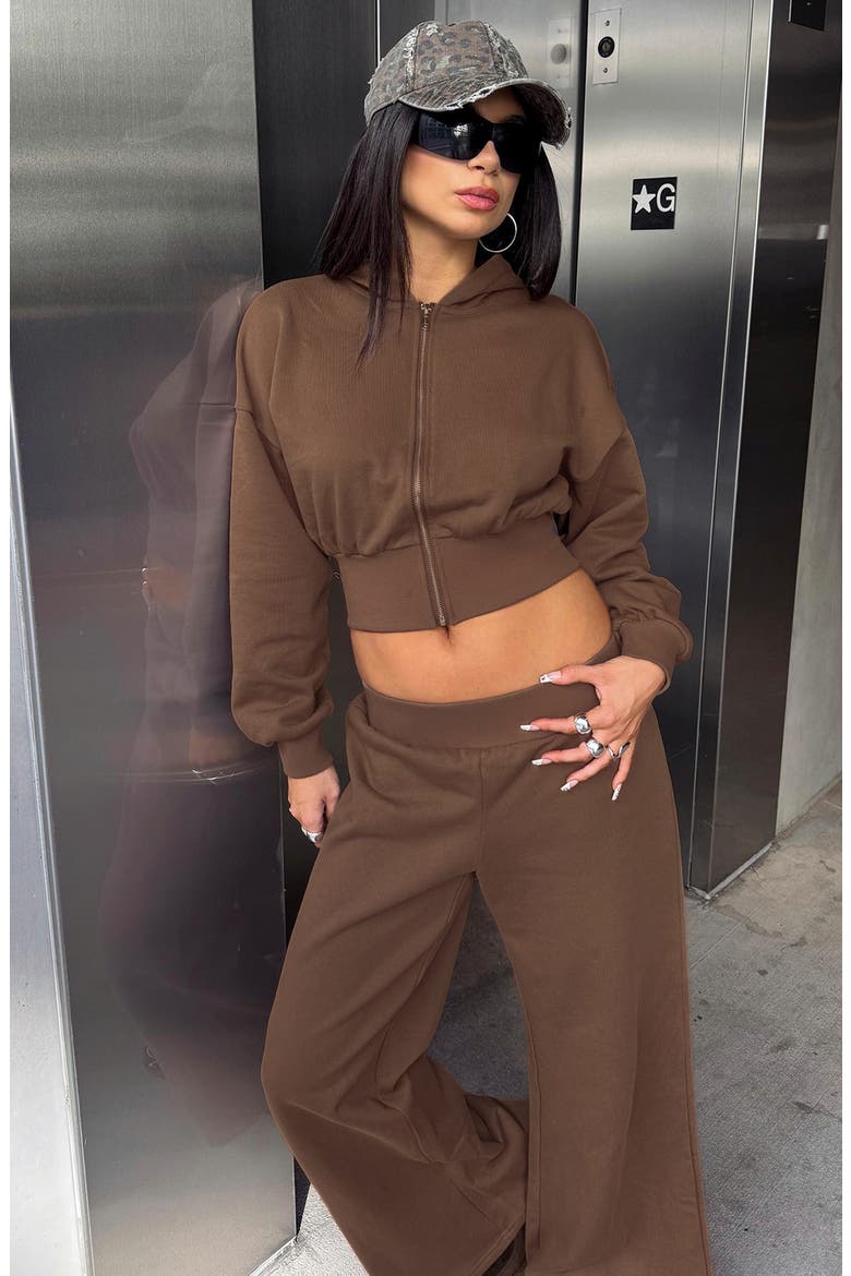 Daytime Blouson Crop Hoodie, Alternate, color, COCOA