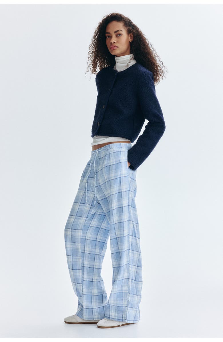 H&M Pull-on Trousers, Alternate, color, Light Blue/Plaid