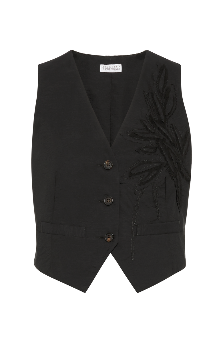 Brunello Cucinelli Flora Appliqué vest, Main, color,