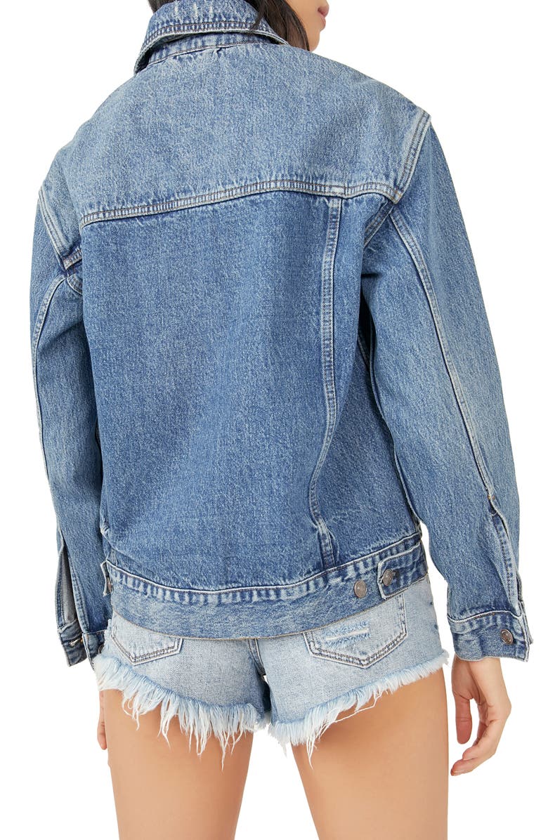Free People We the Free Jolene Denim Trucker Jacket, Alternate, color, 