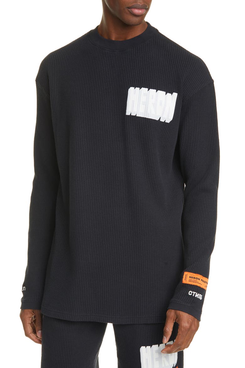 Bold Logo Organic Cotton Thermal T-Shirt, Main, color, BLACK WHITE