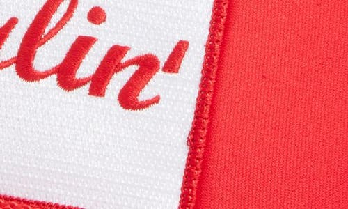 Friday Feelin ' Darlin' Patch Trucker Hat In Red