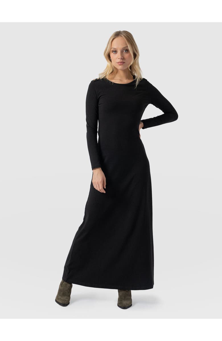 Saint + Sofia Runway Maxi Dress, Alternate, color, Black