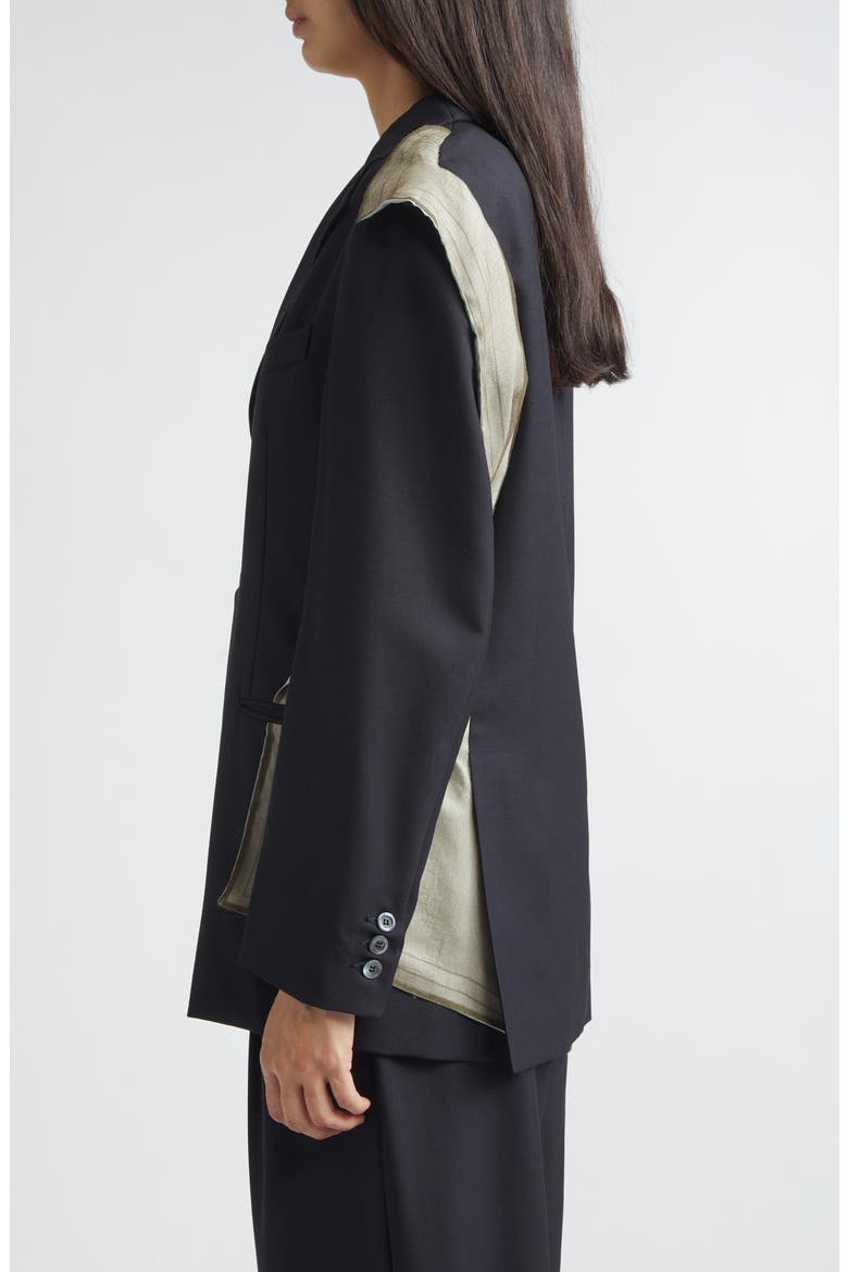 Manifesto Silk Scarf Wool Sport Coat, Alternate, color, BLACK