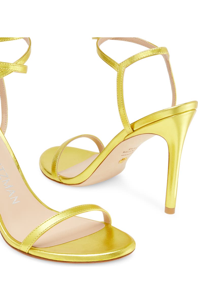 Stuart Weitzman Barelynude 100 Wrap Sandal, Alternate, color, Key Lime