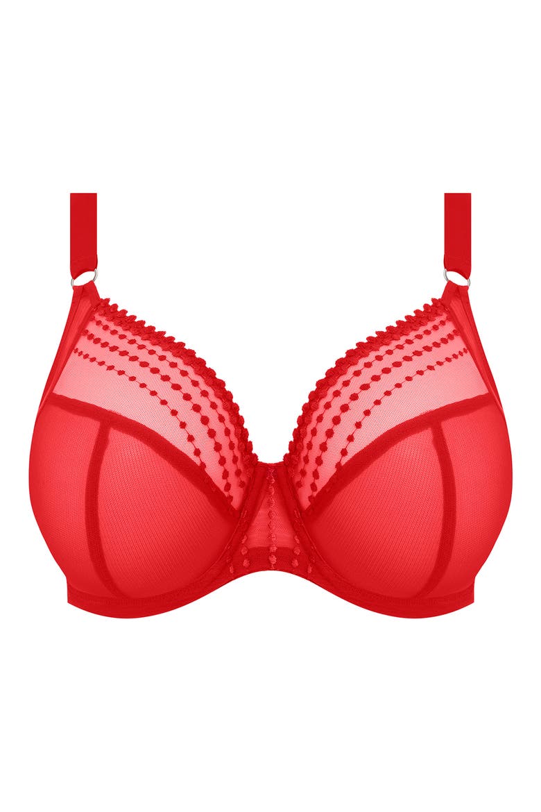 Matilda Full Figure Underwire Plunge Bra, Alternate, color, HAUTE RED