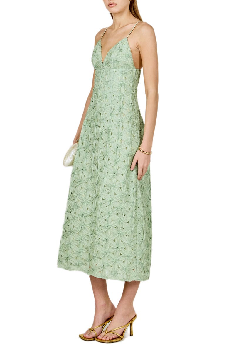 Endless Rose Textured Floral Midi Dress, Alternate, color, Sage